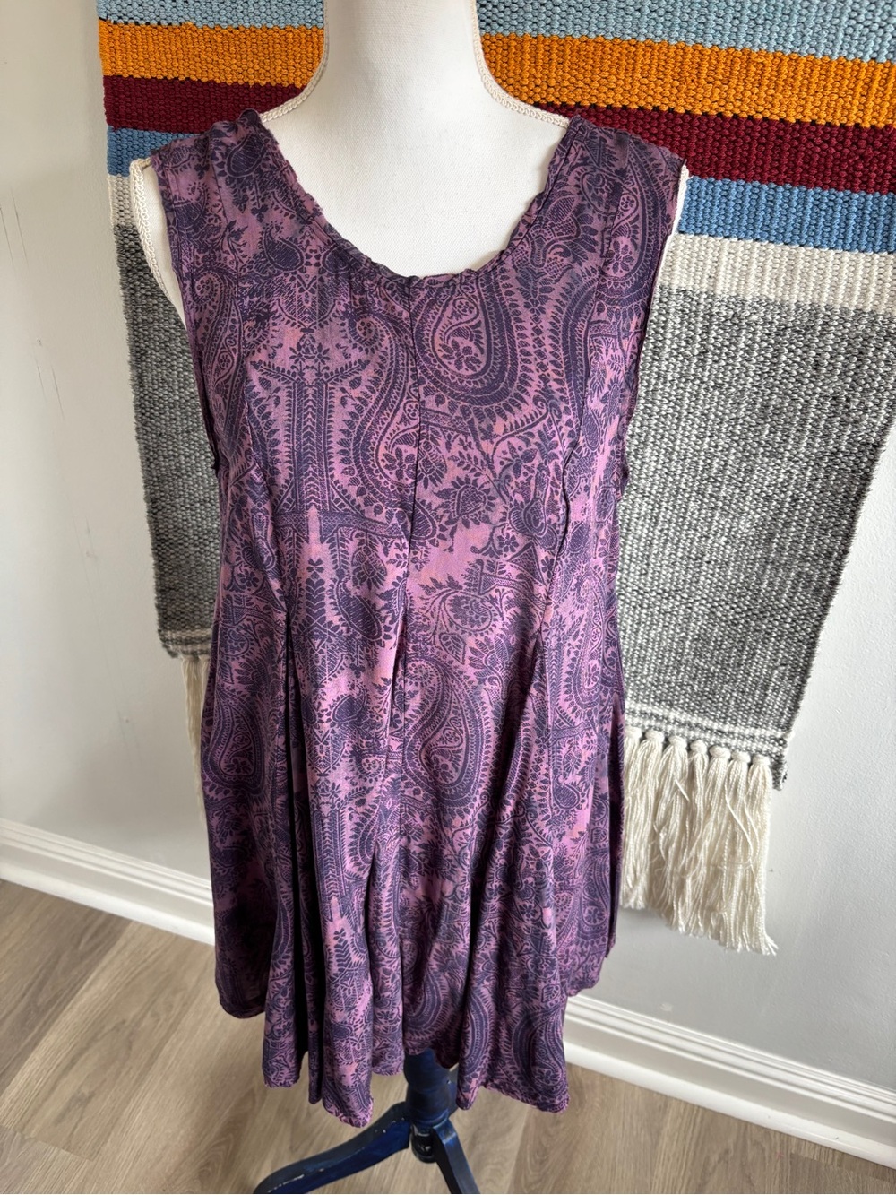 Ecote Urban Outfitters Purple Paisley Mini Swing Dress